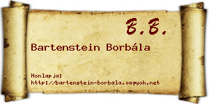 Bartenstein Borbála névjegykártya